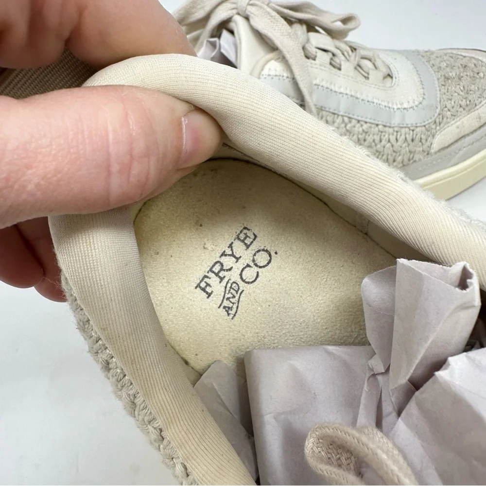 Frye‎ & Co. Taylor Crochet Sneaker Ivory Size 7.5
